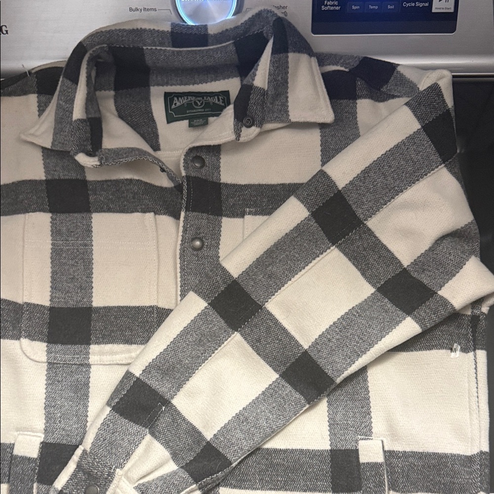 American Eagle Outfitters Black and White Plaid Jacket